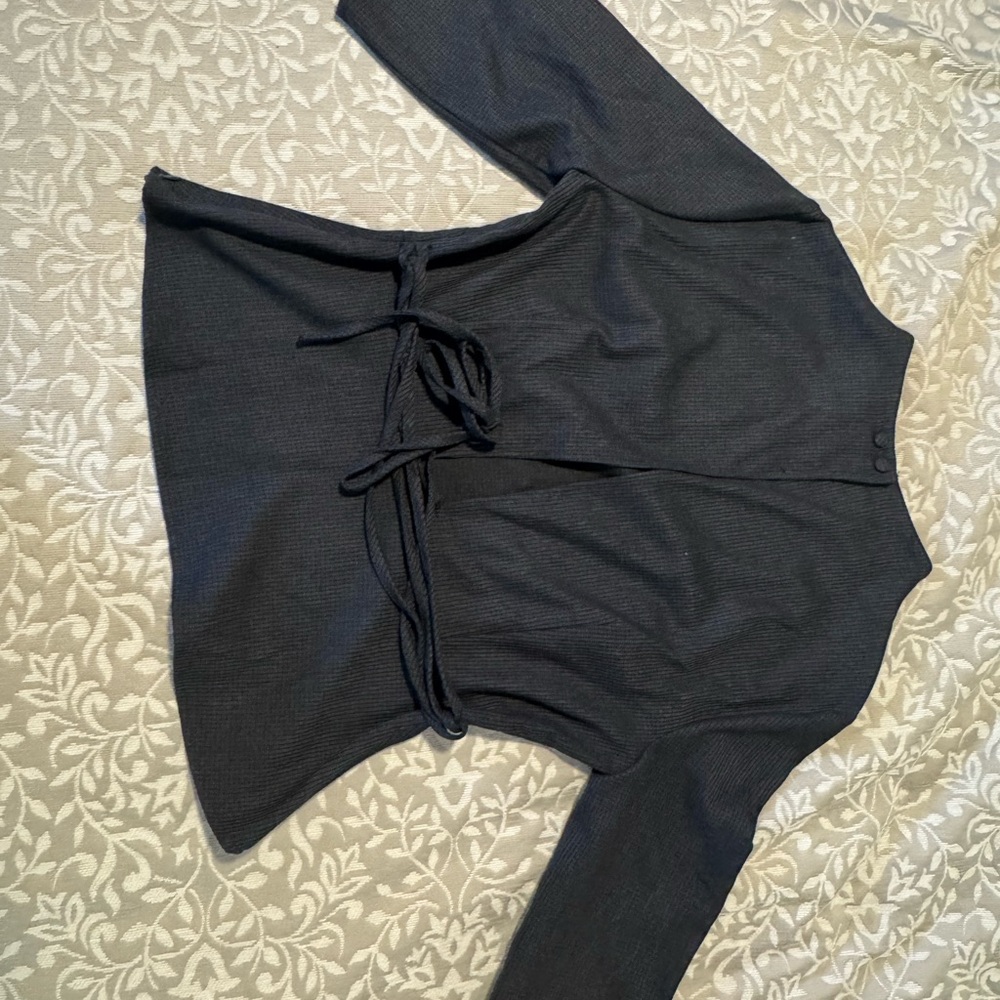 Zara Dark Gray Textured Top - new with tags
